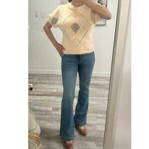 Vintage All American Needleworks Short Sleeve Sweater Small